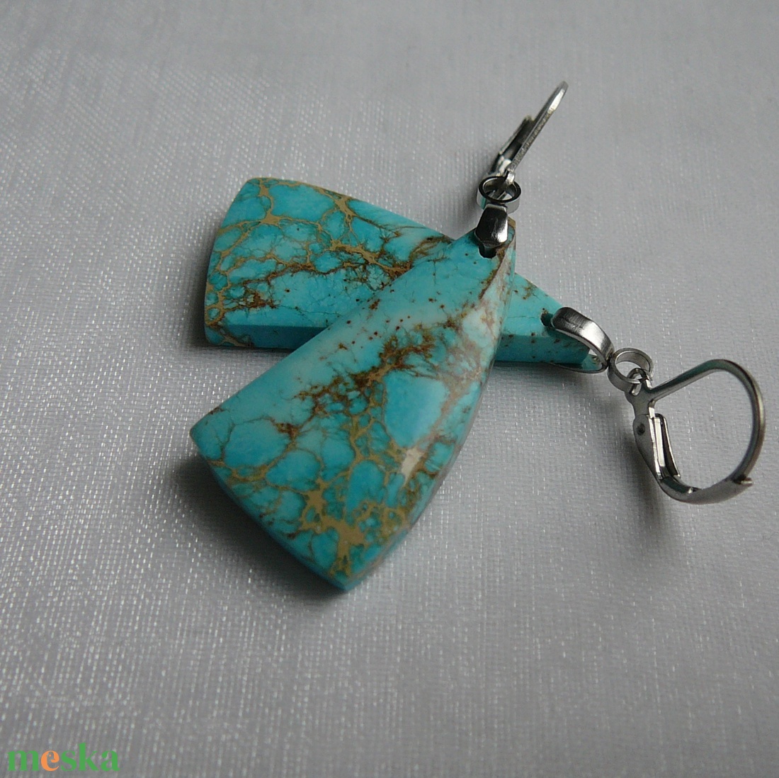 Üledéki jáspis fülbevaló - ékszer - fülbevaló - lógó fülbevaló - Meska.hu