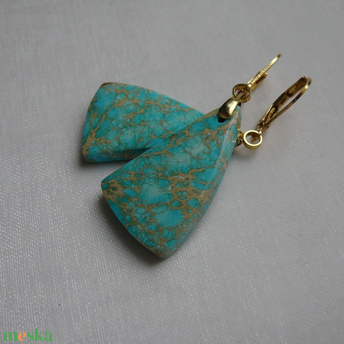 Üledéki jáspis fülbevaló - ékszer - fülbevaló - lógó fülbevaló - Meska.hu