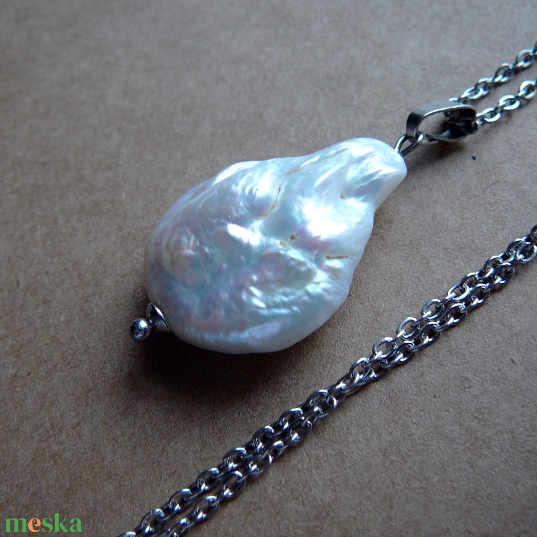 Folyami gyöngy medálos nyaklánc - ékszer - nyaklánc - medálos nyaklánc - Meska.hu