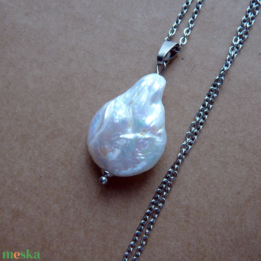 Folyami gyöngy medálos nyaklánc - ékszer - nyaklánc - medálos nyaklánc - Meska.hu