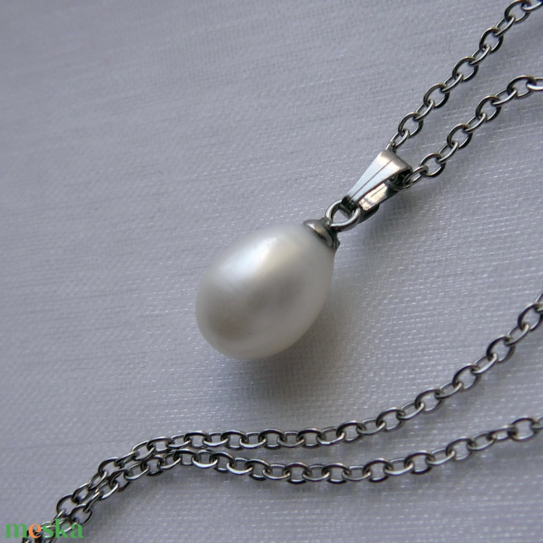 Folyami gyöngy medálos nyaklánc - ékszer - nyaklánc - medálos nyaklánc - Meska.hu