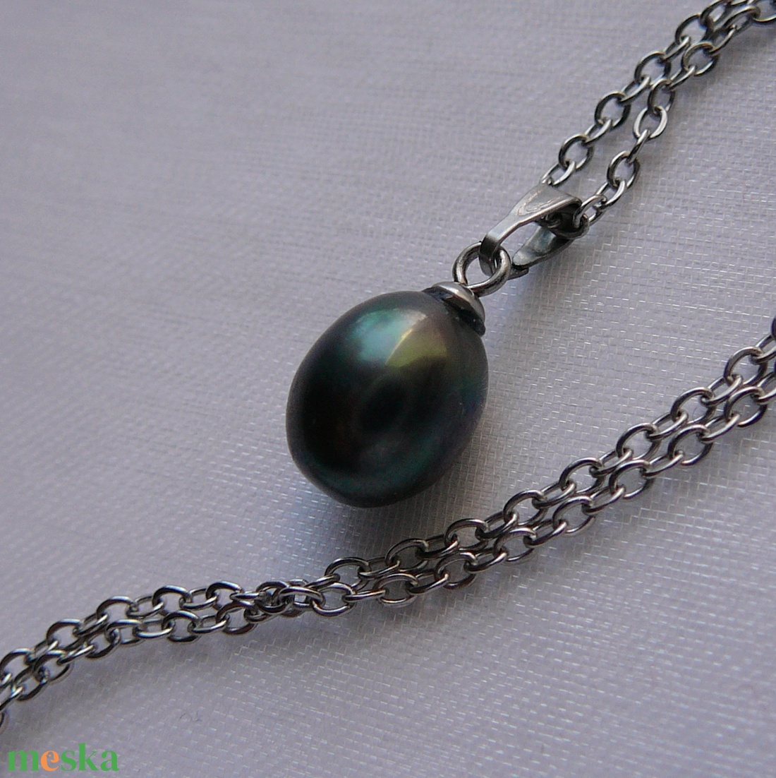 Folyami gyöngy medálos nyaklánc - ékszer - nyaklánc - medálos nyaklánc - Meska.hu