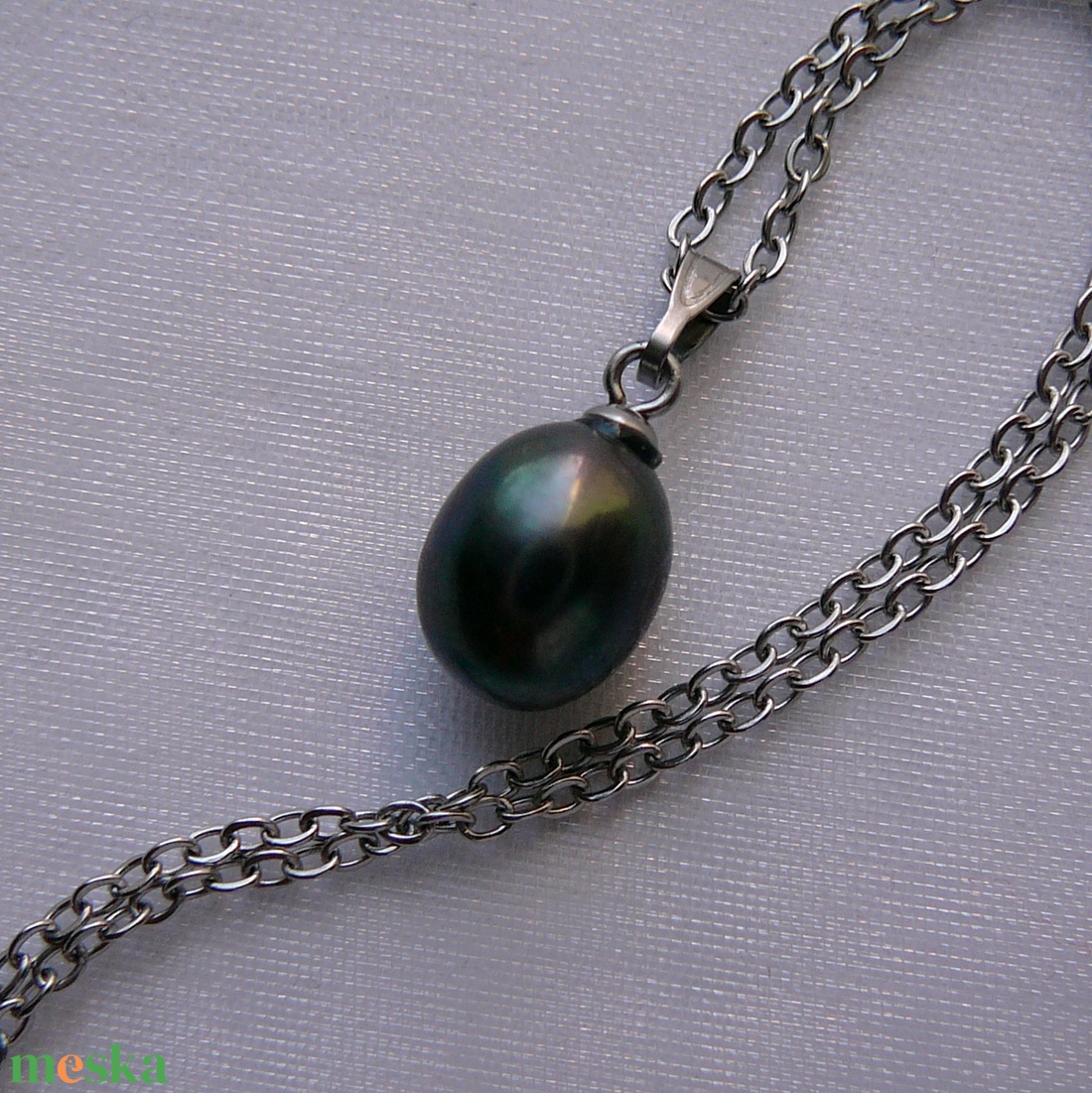 Folyami gyöngy medálos nyaklánc - ékszer - nyaklánc - medálos nyaklánc - Meska.hu