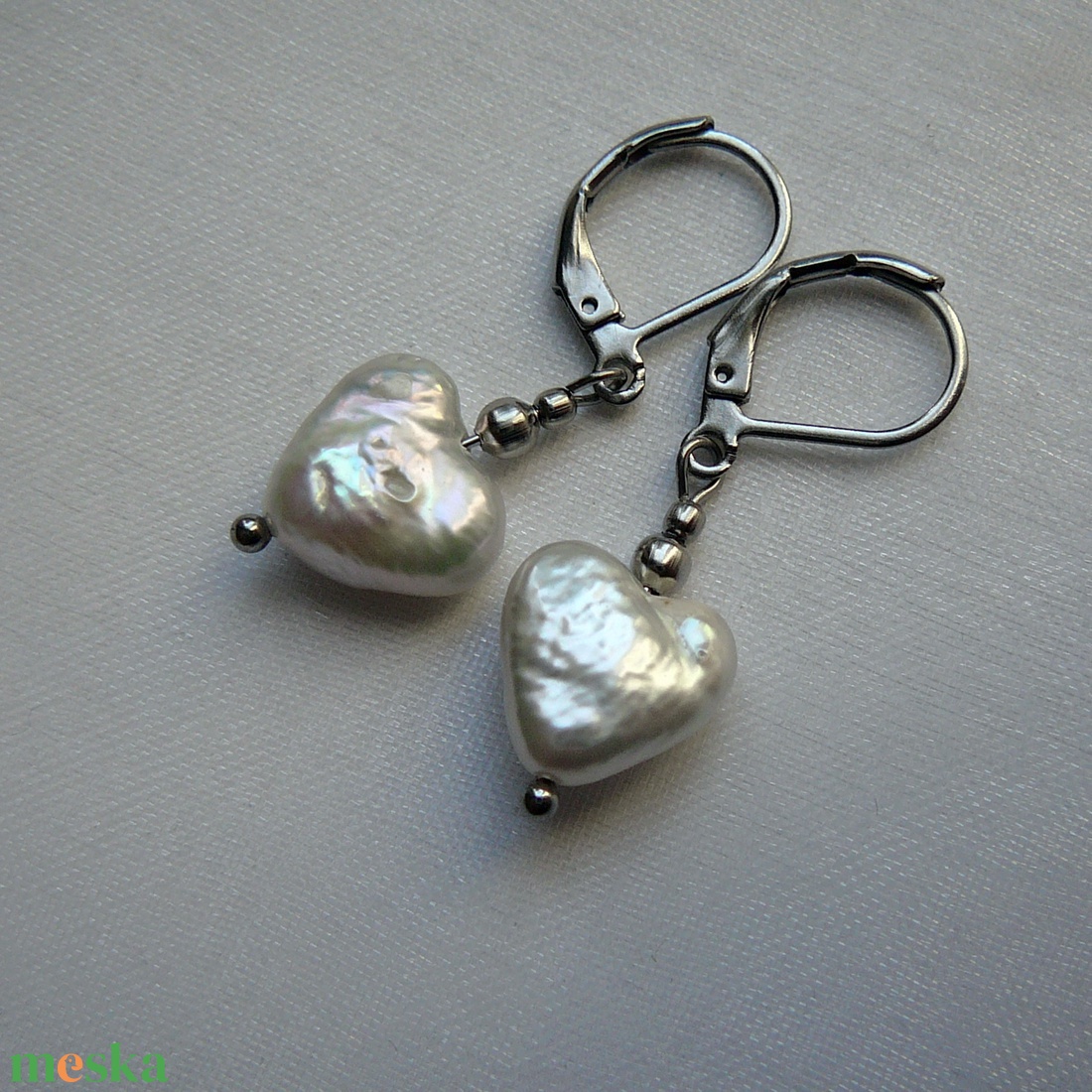 Folyami gyöngy fülbevaló - ékszer - fülbevaló - lógó fülbevaló - Meska.hu