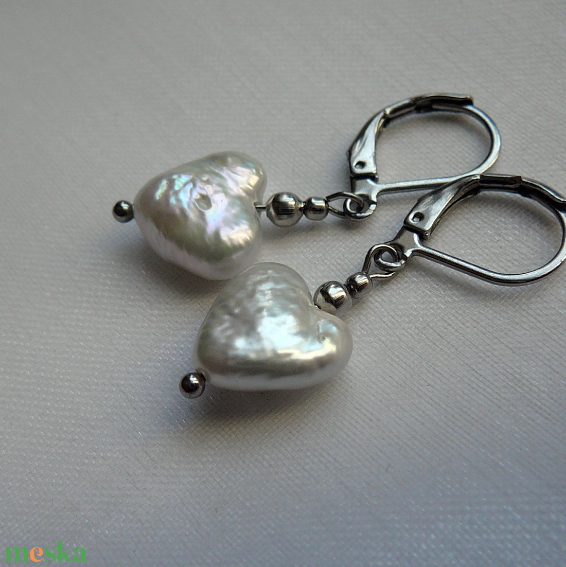 Folyami gyöngy fülbevaló - ékszer - fülbevaló - lógó fülbevaló - Meska.hu