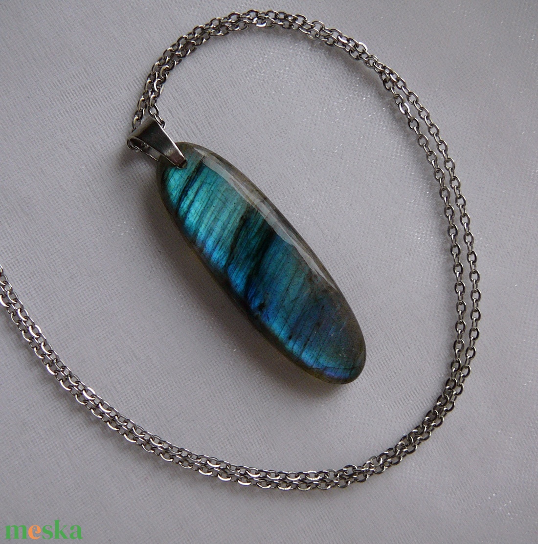 Labradorit medálos nyaklánc - ékszer - nyaklánc - medál - Meska.hu