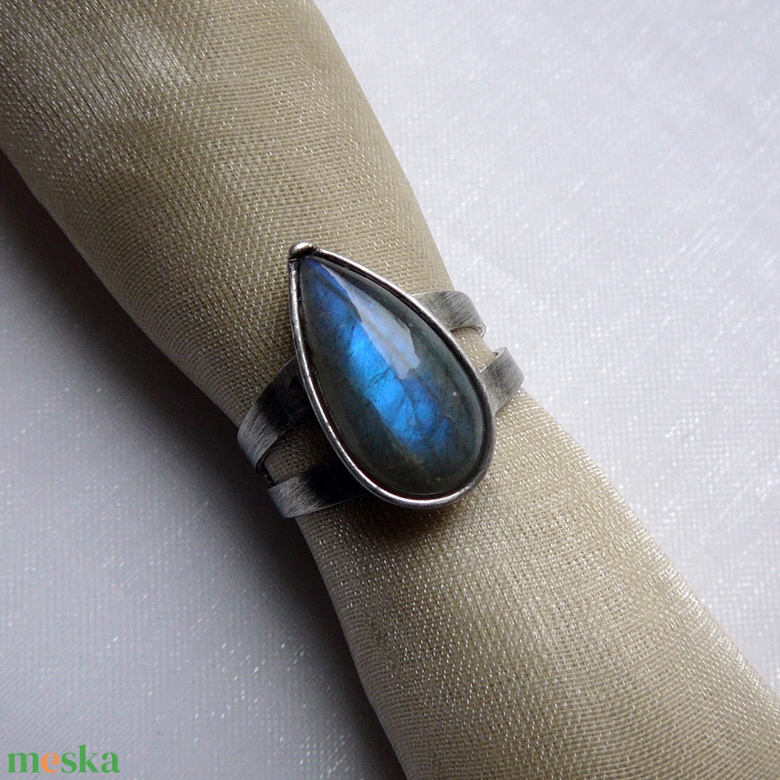 Labradorit gyűrű - ékszer - gyűrű - szoliter gyűrű - Meska.hu