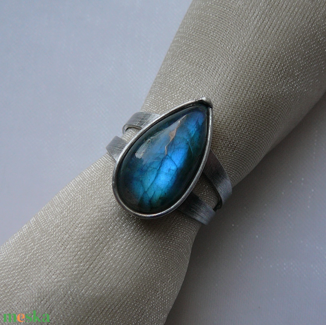 Labradorit gyűrű - ékszer - gyűrű - szoliter gyűrű - Meska.hu