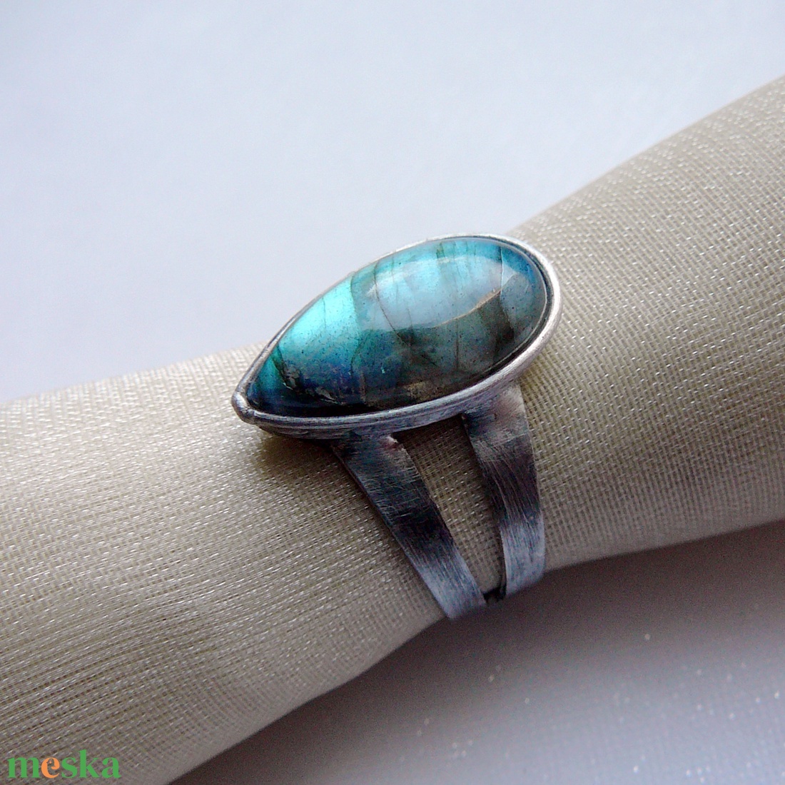 Labradorit gyűrű - ékszer - gyűrű - szoliter gyűrű - Meska.hu