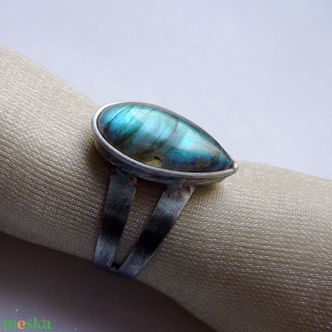 Labradorit gyűrű - ékszer - gyűrű - szoliter gyűrű - Meska.hu