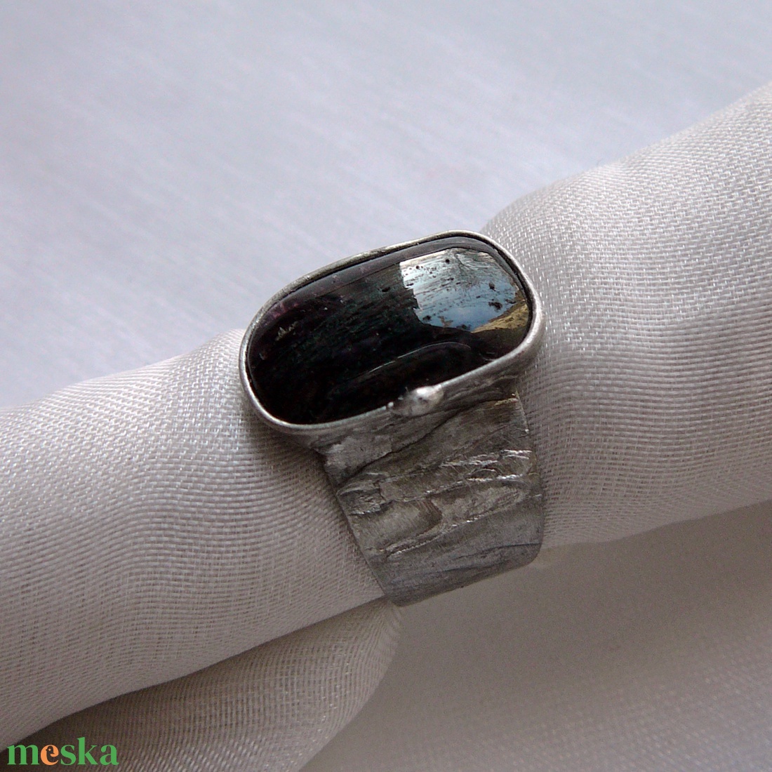 Turmalin gyűrű - ékszer - gyűrű - szoliter gyűrű - Meska.hu