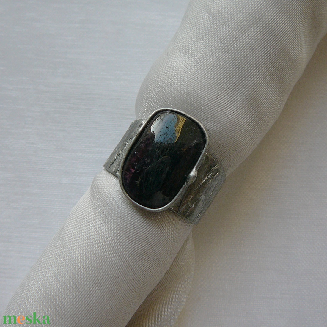 Turmalin gyűrű - ékszer - gyűrű - szoliter gyűrű - Meska.hu