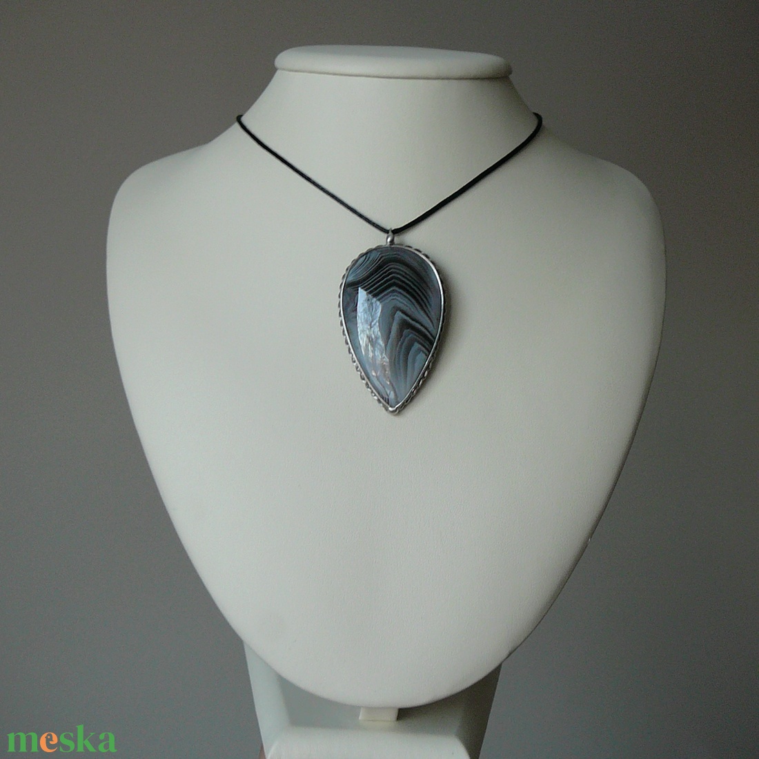 Botswana achát csepp medál - ékszer - nyaklánc - medálos nyaklánc - Meska.hu