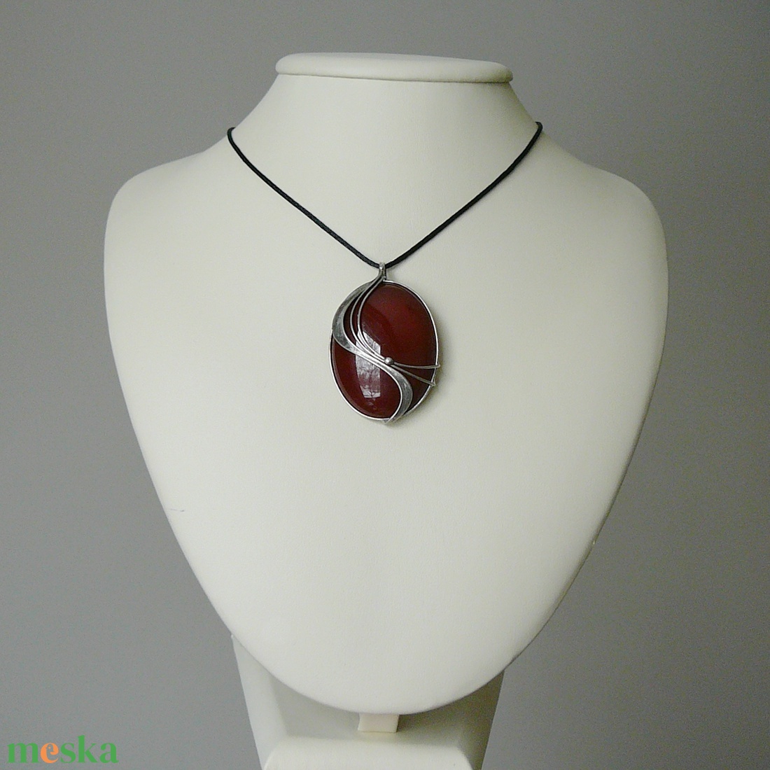 Karneol szív medál - ékszer - nyaklánc - medálos nyaklánc - Meska.hu