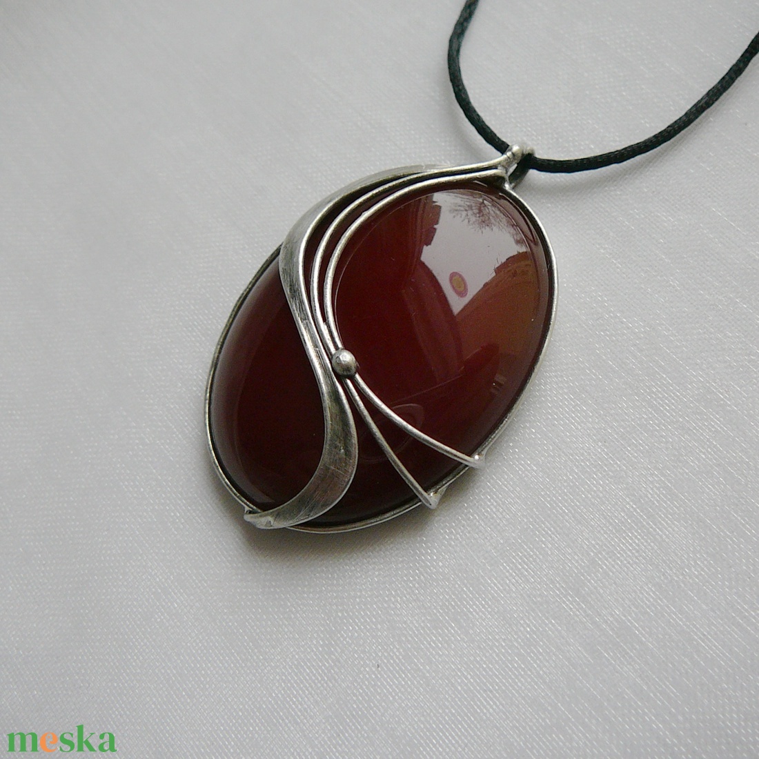 Karneol szív medál - ékszer - nyaklánc - medálos nyaklánc - Meska.hu