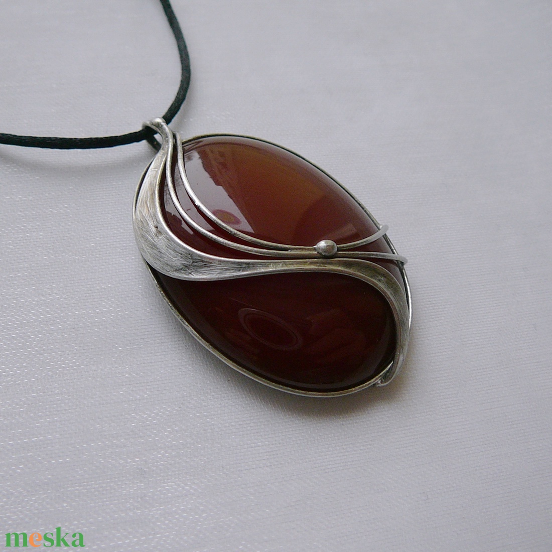 Karneol szív medál - ékszer - nyaklánc - medálos nyaklánc - Meska.hu