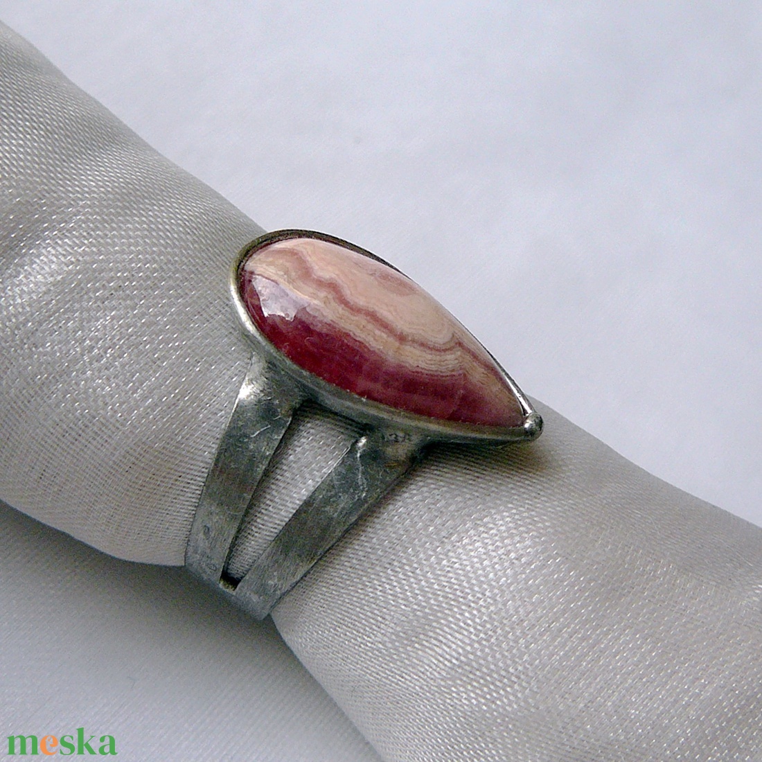Rodokrozit gyűrű - ékszer - gyűrű - szoliter gyűrű - Meska.hu