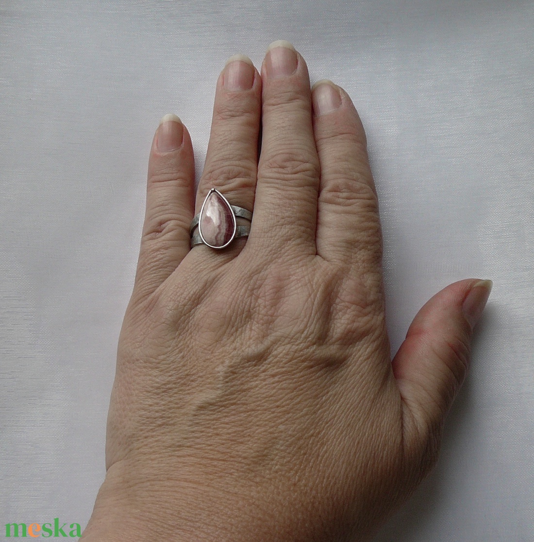 Rodokrozit gyűrű - ékszer - gyűrű - szoliter gyűrű - Meska.hu