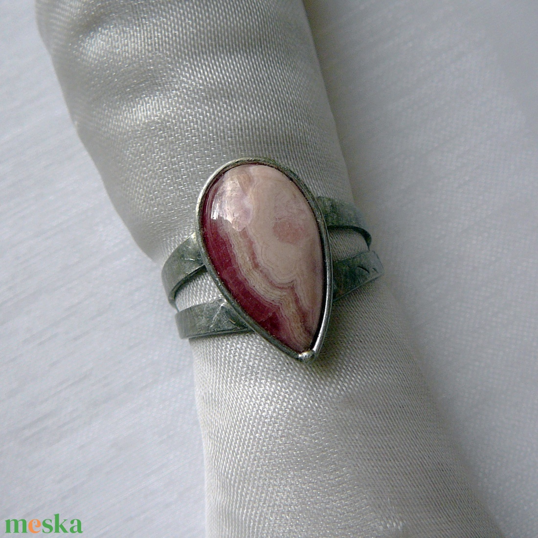 Rodokrozit gyűrű - ékszer - gyűrű - szoliter gyűrű - Meska.hu