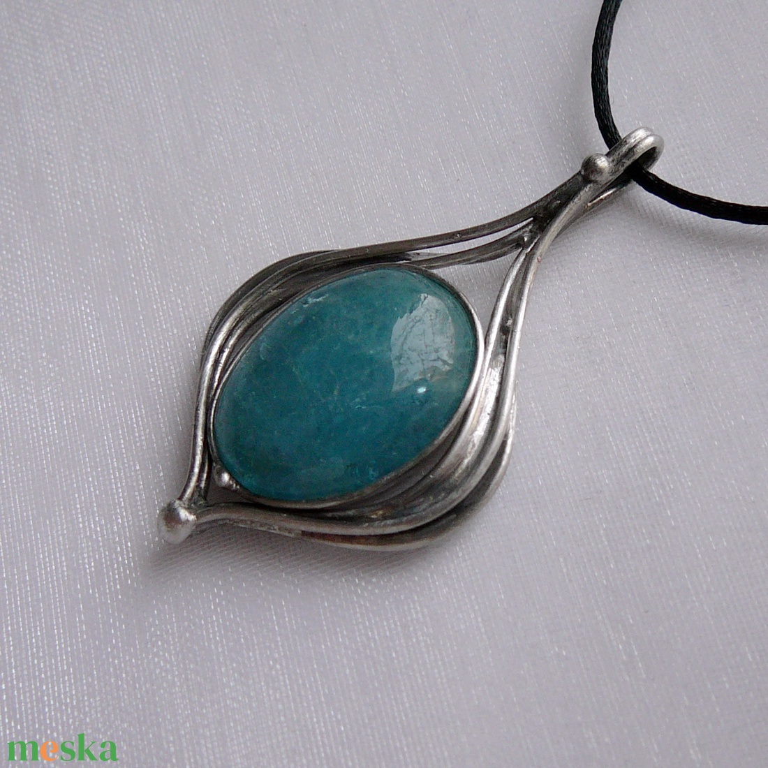 Akvamarin medál - ékszer - nyaklánc - medálos nyaklánc - Meska.hu