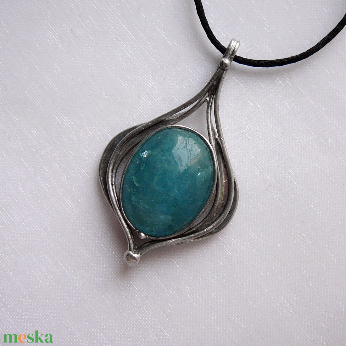 Akvamarin medál - ékszer - nyaklánc - medálos nyaklánc - Meska.hu