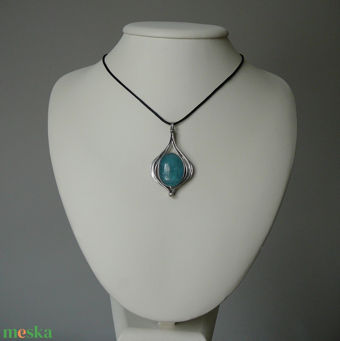 Akvamarin medál - ékszer - nyaklánc - medálos nyaklánc - Meska.hu