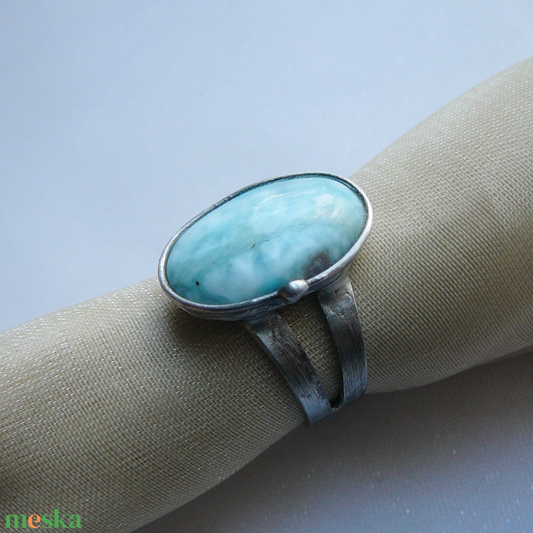 Larimár gyűrű - ékszer - gyűrű - szoliter gyűrű - Meska.hu