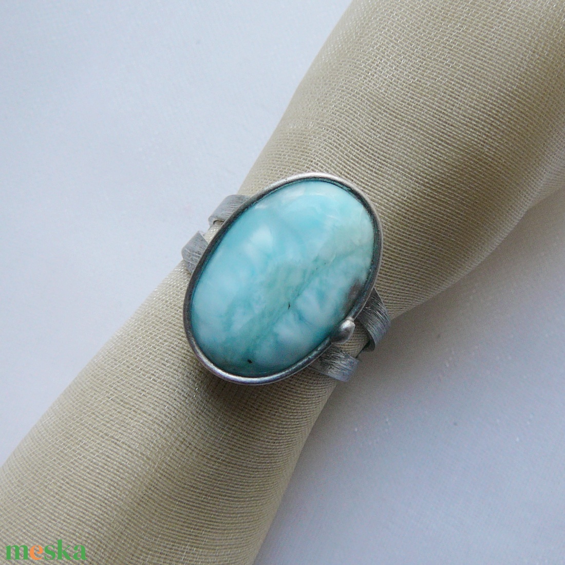 Larimár gyűrű - ékszer - gyűrű - szoliter gyűrű - Meska.hu