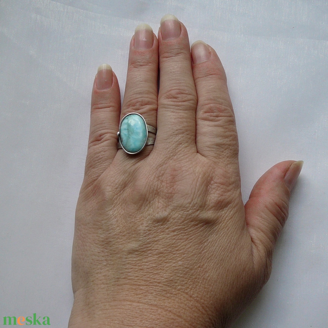 Larimár gyűrű - ékszer - gyűrű - szoliter gyűrű - Meska.hu