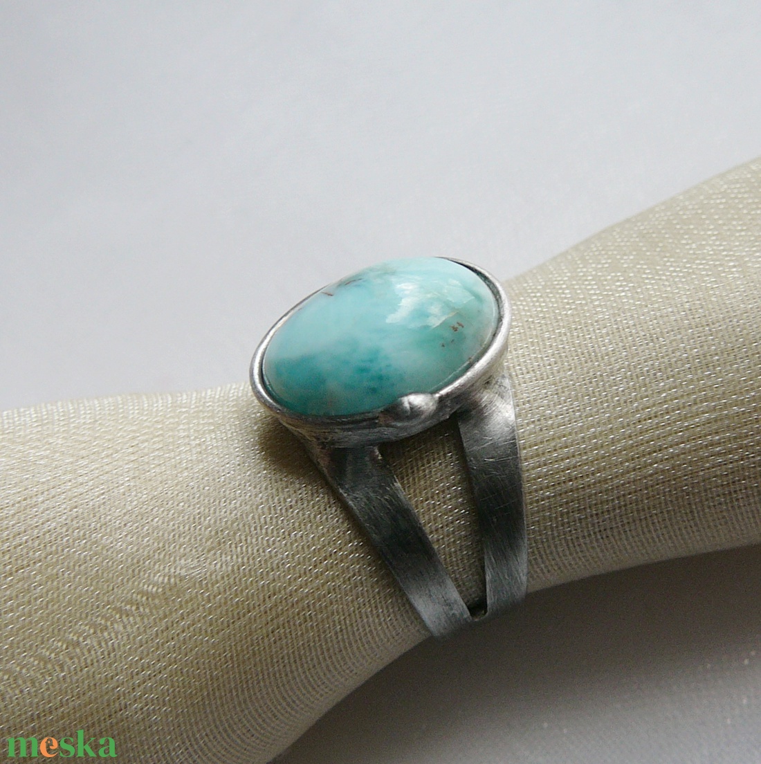 Larimár gyűrű - ékszer - gyűrű - szoliter gyűrű - Meska.hu