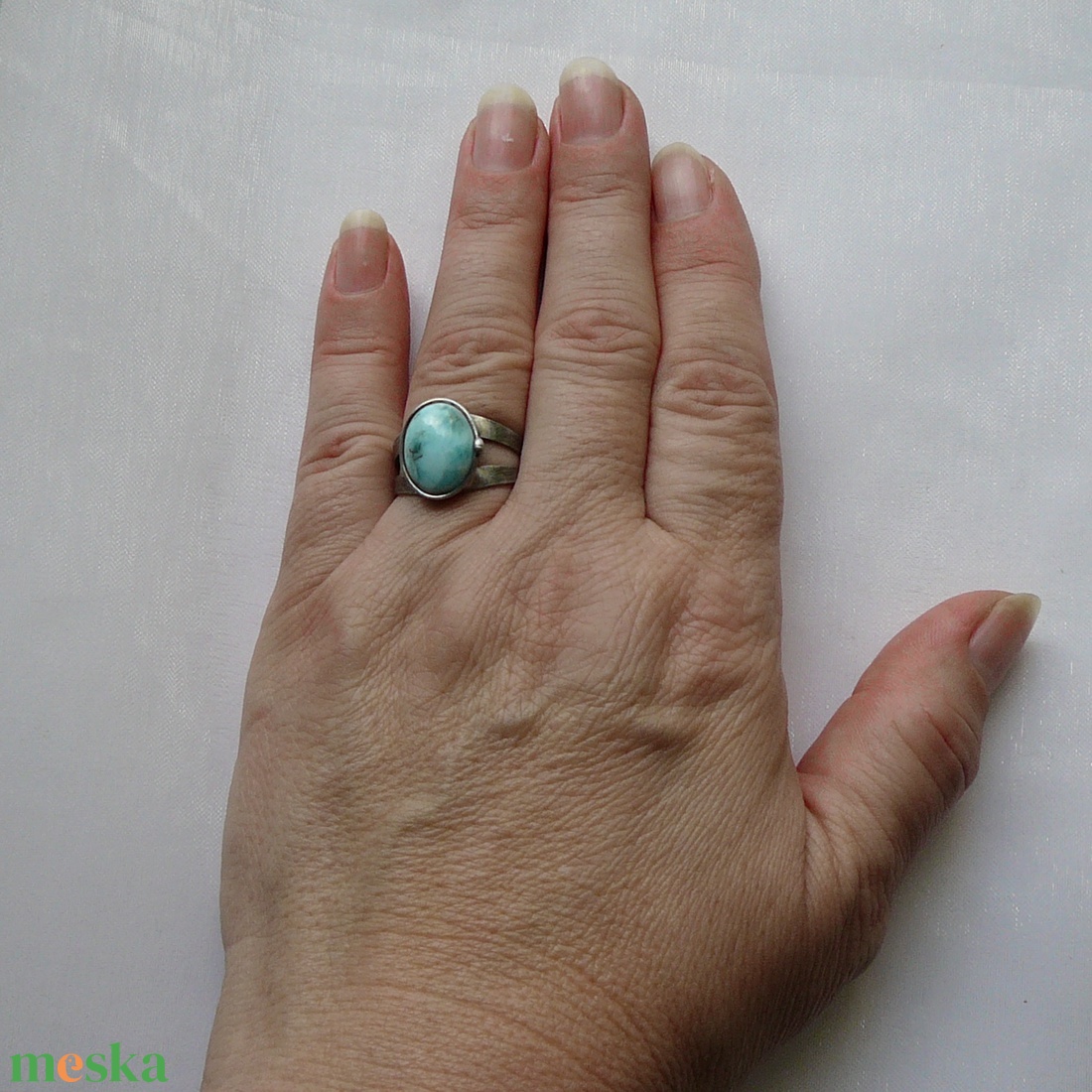 Larimár gyűrű - ékszer - gyűrű - szoliter gyűrű - Meska.hu
