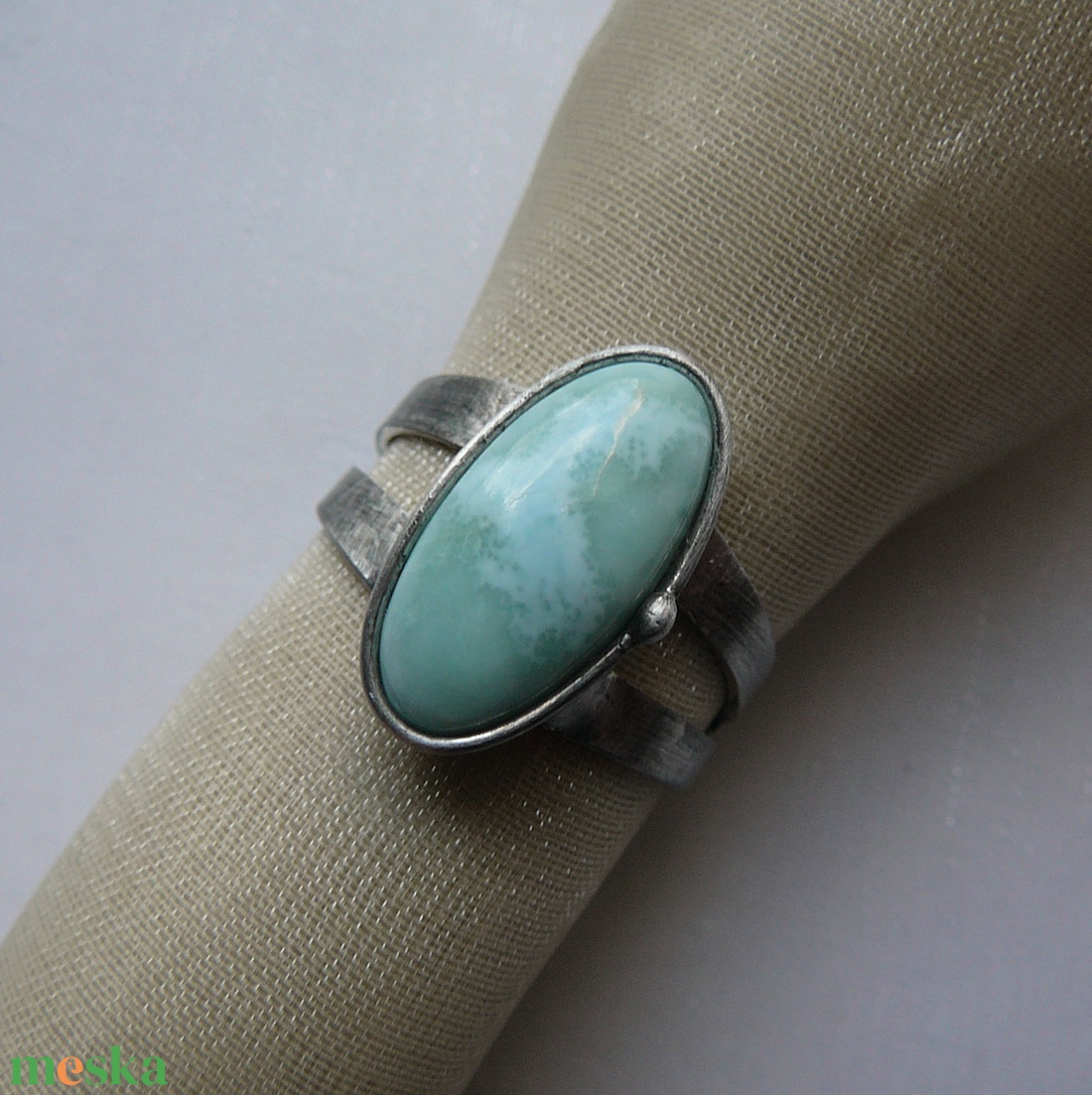 Larimár gyűrű - ékszer - gyűrű - szoliter gyűrű - Meska.hu