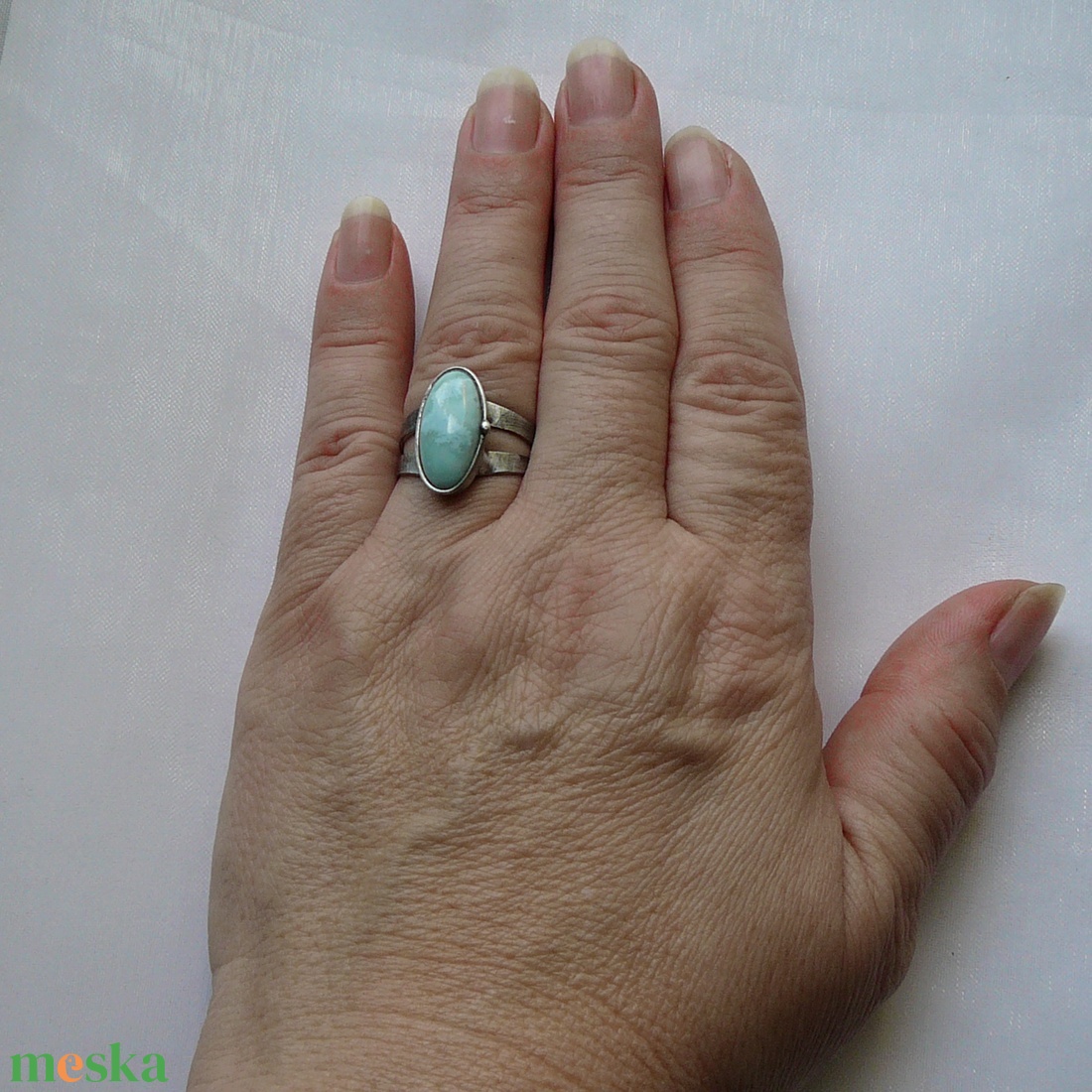 Larimár gyűrű - ékszer - gyűrű - szoliter gyűrű - Meska.hu