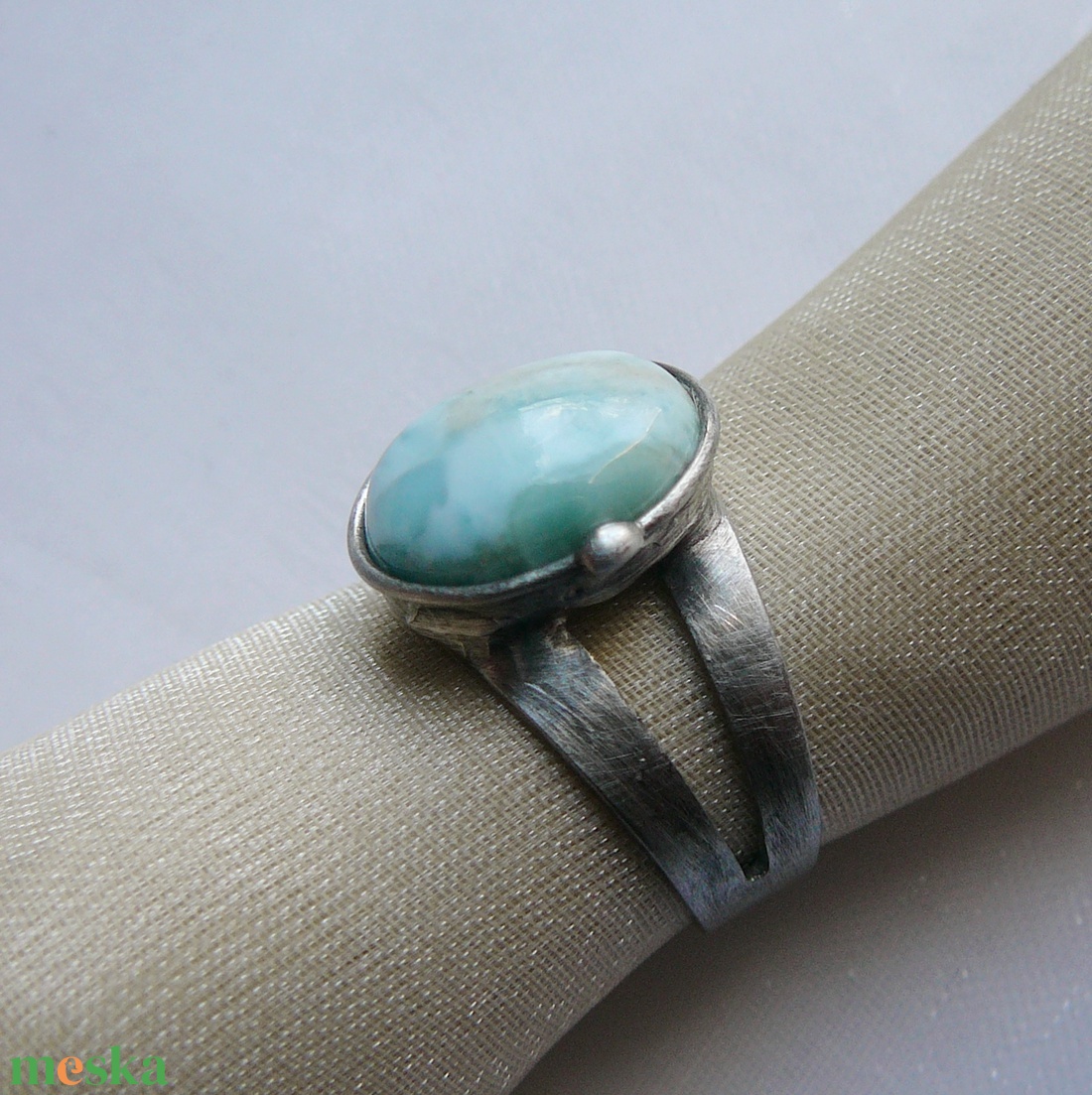 Larimár gyűrű - ékszer - gyűrű - szoliter gyűrű - Meska.hu