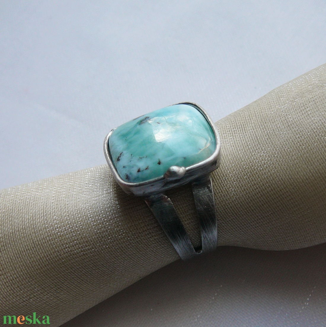 Larimár gyűrű - ékszer - gyűrű - szoliter gyűrű - Meska.hu