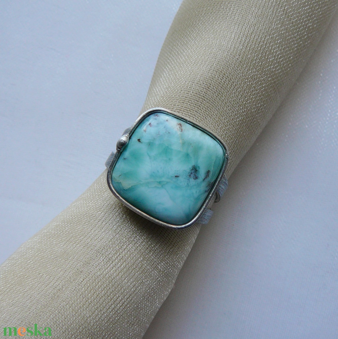 Larimár gyűrű - ékszer - gyűrű - szoliter gyűrű - Meska.hu
