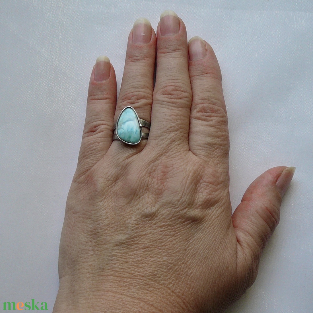 Larimár gyűrű - ékszer - gyűrű - szoliter gyűrű - Meska.hu