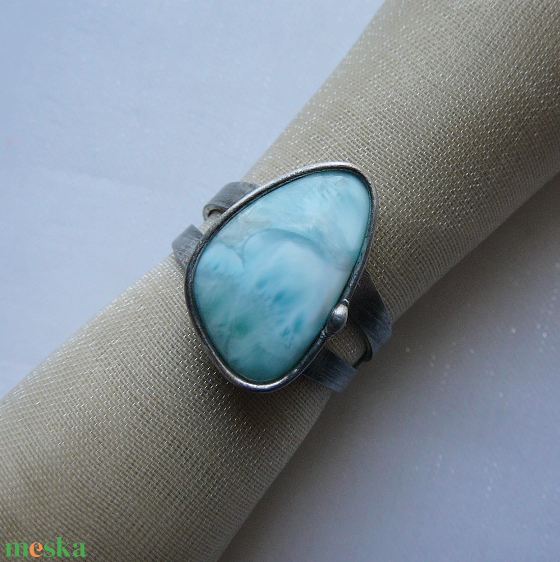 Larimár gyűrű - ékszer - gyűrű - szoliter gyűrű - Meska.hu