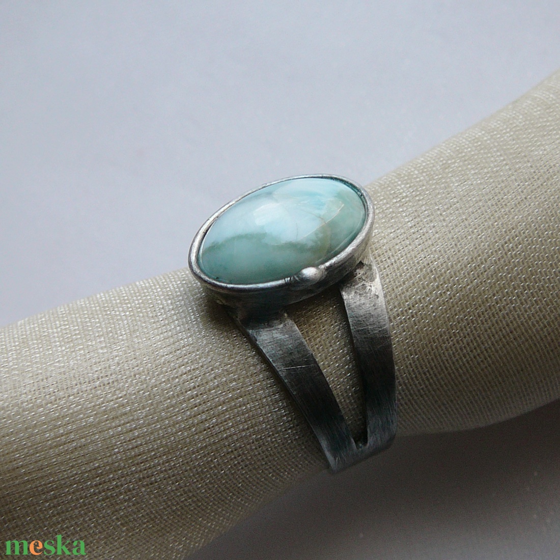 Larimár gyűrű - ékszer - gyűrű - szoliter gyűrű - Meska.hu