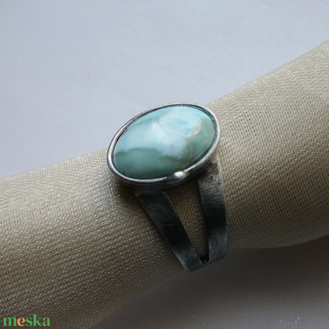 Larimár gyűrű - ékszer - gyűrű - szoliter gyűrű - Meska.hu