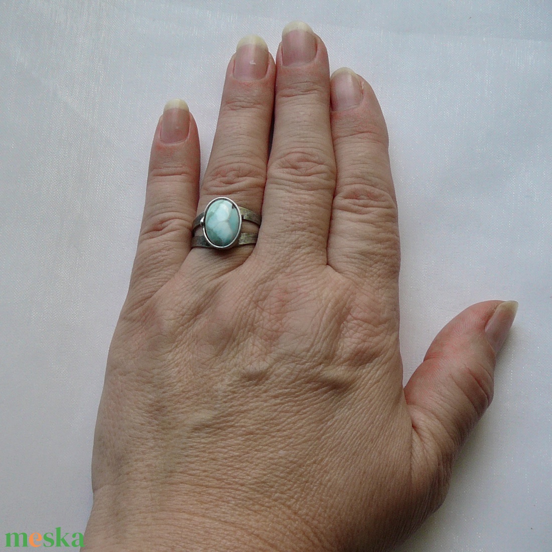 Larimár gyűrű - ékszer - gyűrű - szoliter gyűrű - Meska.hu