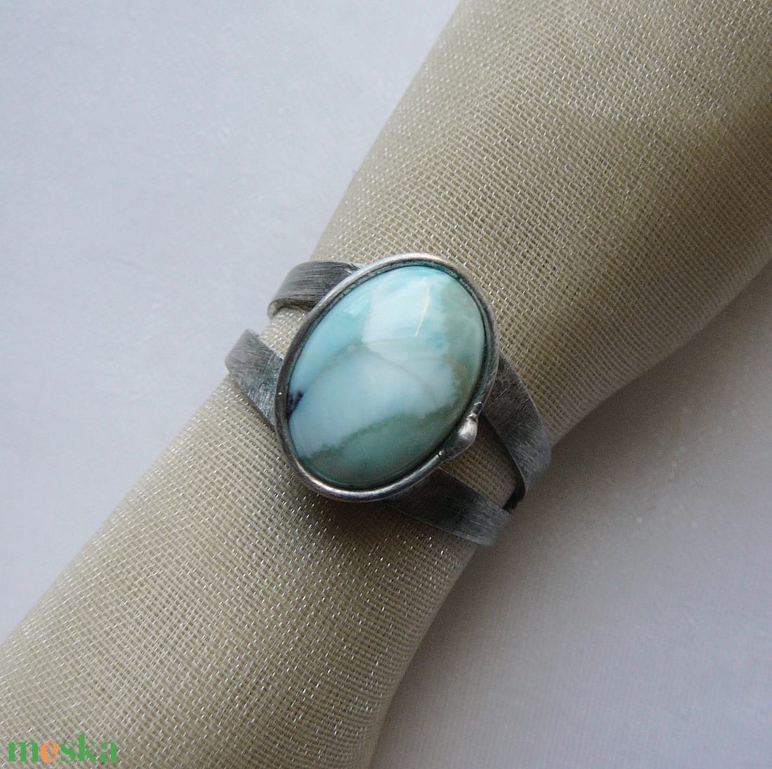 Larimár gyűrű - ékszer - gyűrű - szoliter gyűrű - Meska.hu