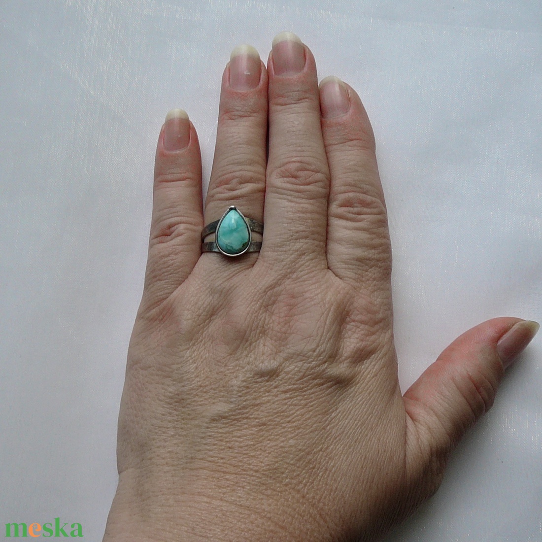 Larimár gyűrű - ékszer - gyűrű - szoliter gyűrű - Meska.hu