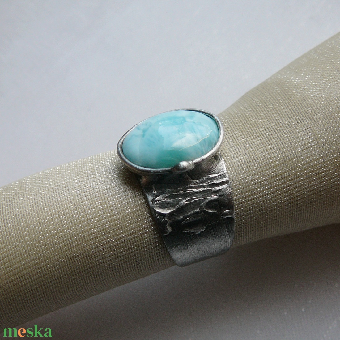 Larimár gyűrű - ékszer - gyűrű - szoliter gyűrű - Meska.hu