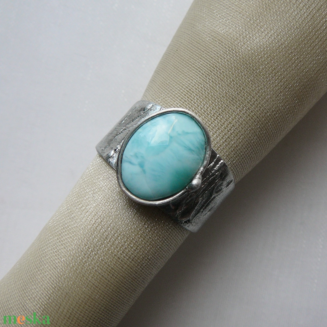 Larimár gyűrű - ékszer - gyűrű - szoliter gyűrű - Meska.hu