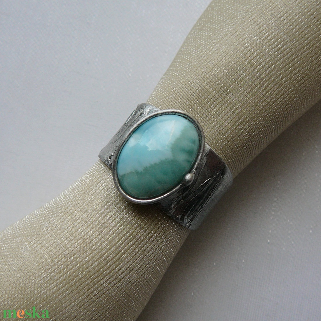 Larimár gyűrű - ékszer - gyűrű - szoliter gyűrű - Meska.hu