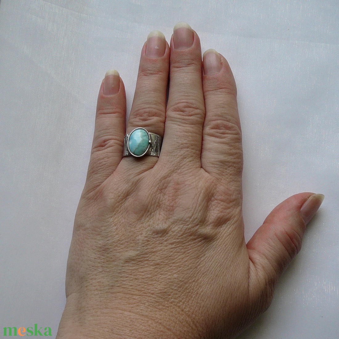 Larimár gyűrű - ékszer - gyűrű - szoliter gyűrű - Meska.hu