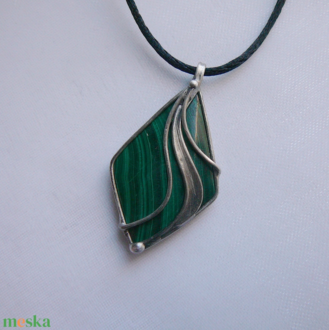 Malachit medál - ékszer - nyaklánc - medálos nyaklánc - Meska.hu