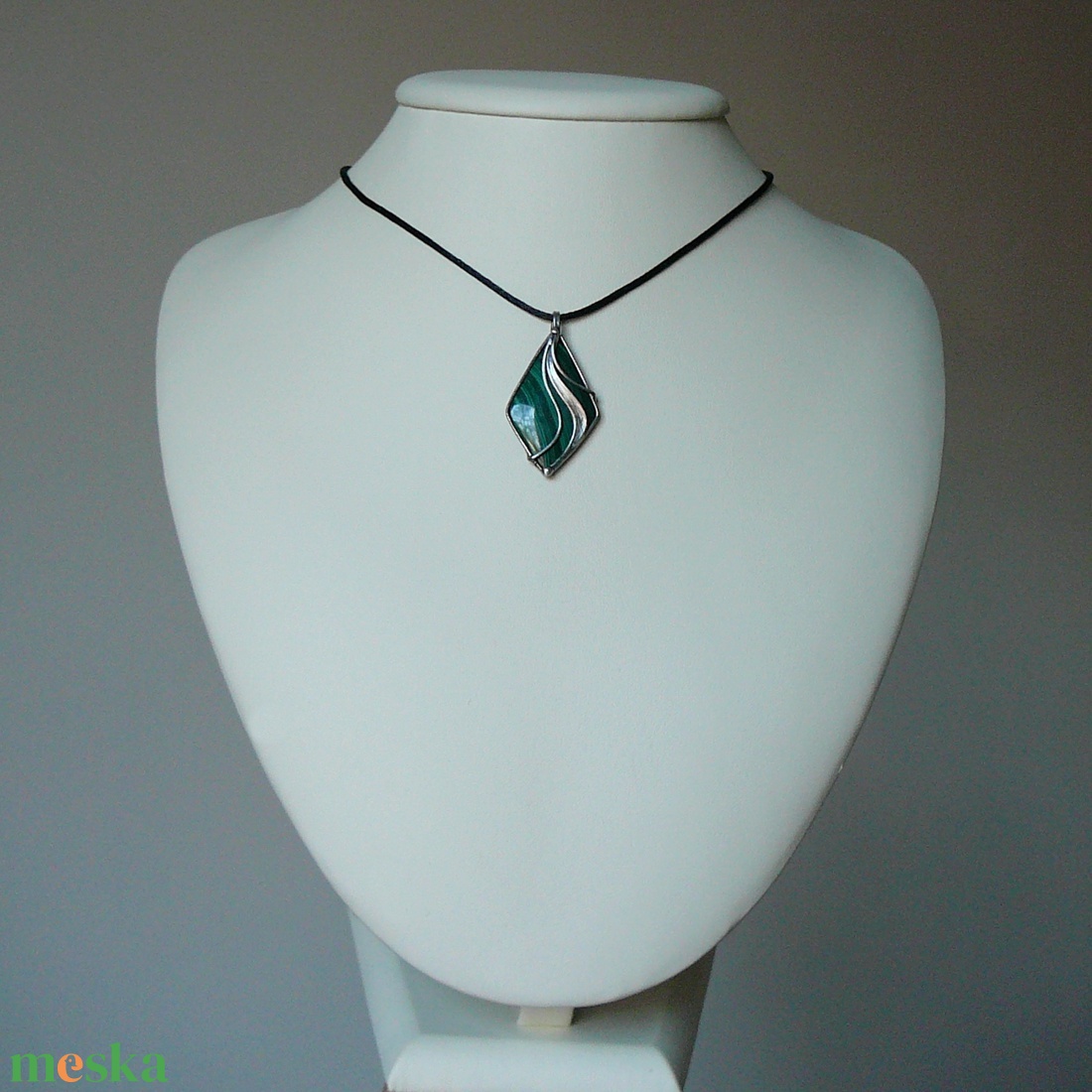 Malachit medál - ékszer - nyaklánc - medálos nyaklánc - Meska.hu