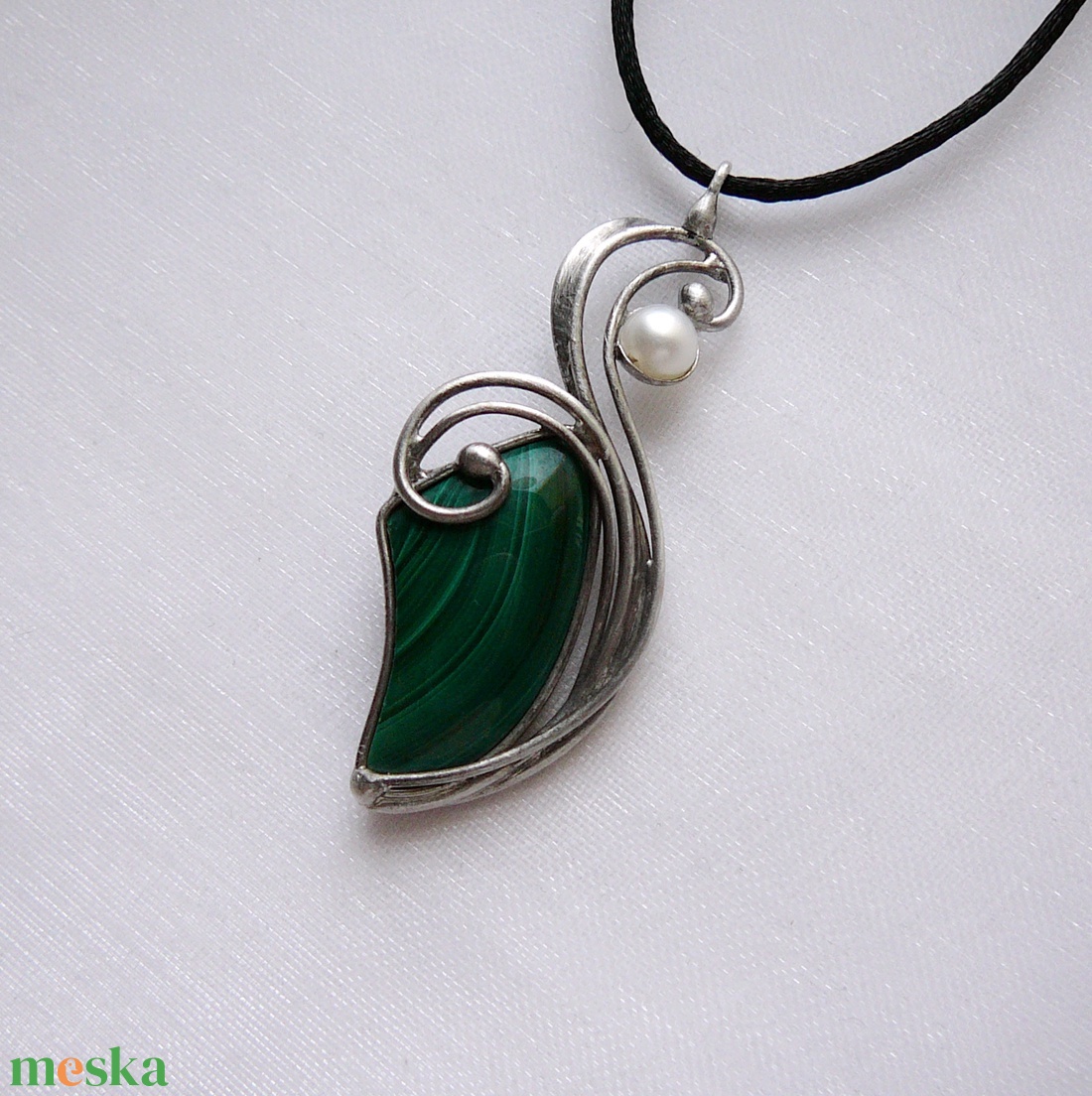 Malachit medál - ékszer - nyaklánc - medálos nyaklánc - Meska.hu